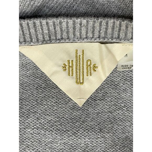 Anthropologie HWR Monogram Women's M Gray Tunic Button Tree Sweater Asymmetric‎ - Picture 4 of 10